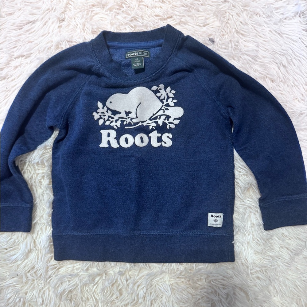 Roots Kids Navy Sweatshirt with Logo